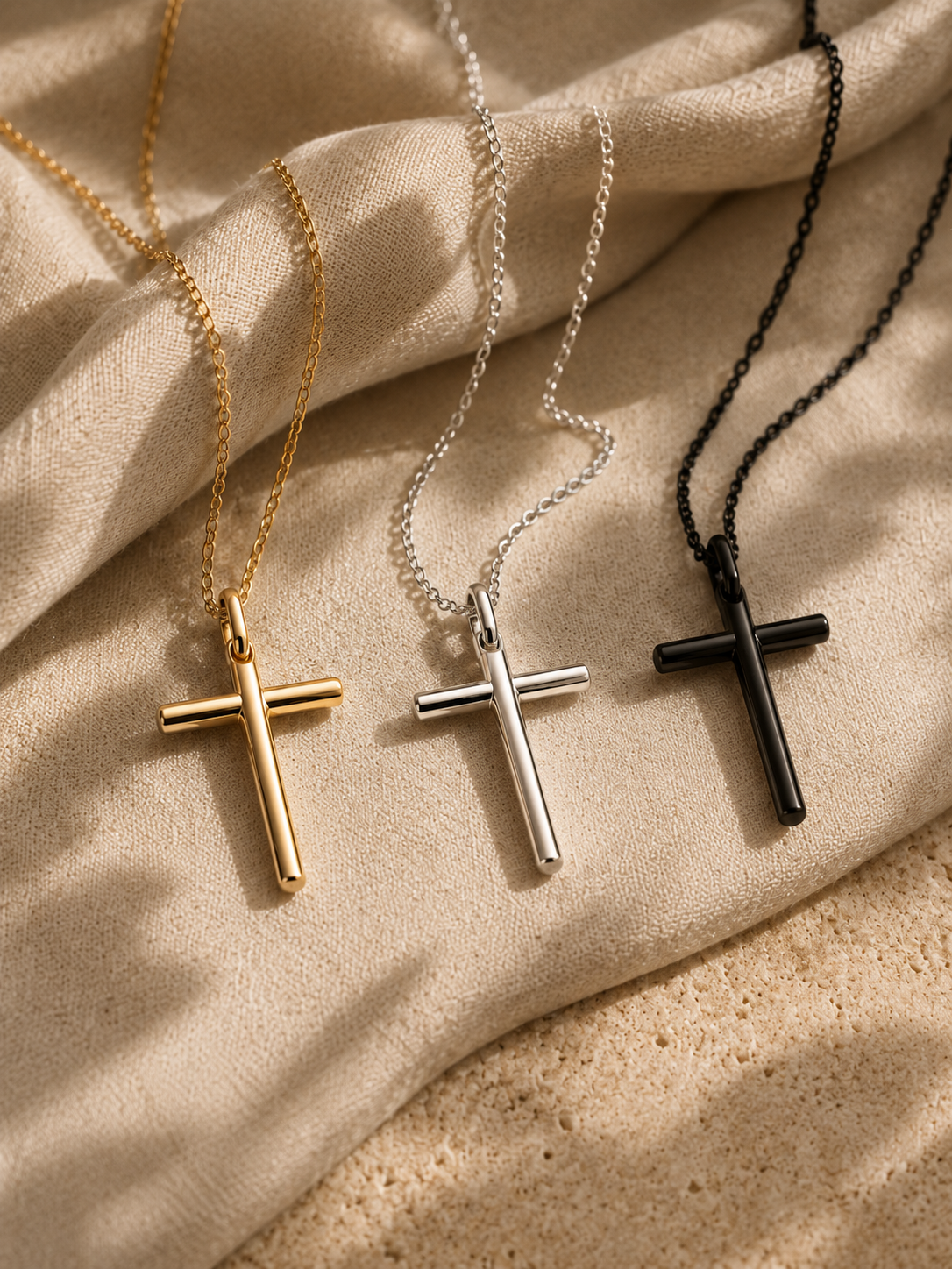 Gold vs Silver vs Stainless Steel Cross Necklace